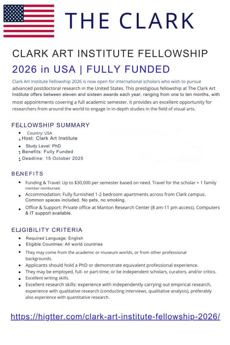 Clark Art Institute Fellowship 2026